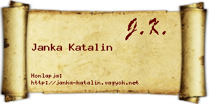 Janka Katalin névjegykártya